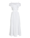 Simkhai Ansley Poplin Off-the-shoulder Cutout A-line Midi Dress In White