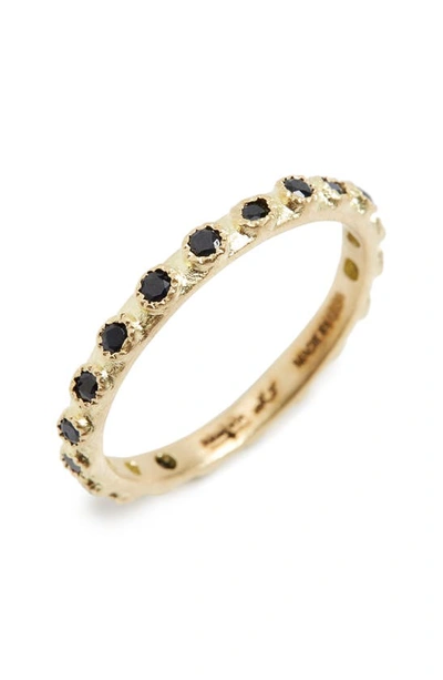 Armenta 18k Yellow Gold Sueno Black Sapphire Stacking Ring In Black/gold