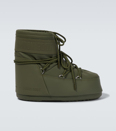 Moon Boot Icon Low橡胶靴子 In Khaki