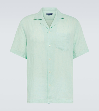 Frescobol Carioca Angelo Linen Shirt In Blue