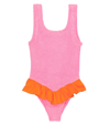 Hunza G Duo Denise Crinkled Swimsuit In Bubblegum
