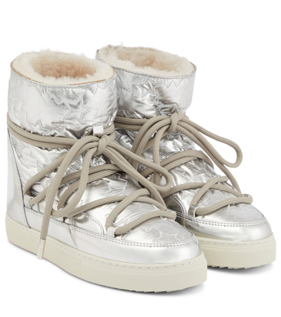 Inuikii Sneaker Star Wedge Metallic Snow Boots In Silver