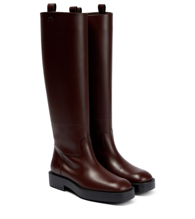 Tod's Knee-high Leather Boots In Brown