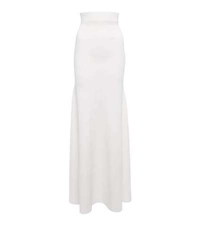 Victoria Beckham Knitted High-rise Maxi Skirt In White