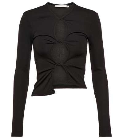 Christopher Esber Ring-detail Cutout Jersey Top In Black