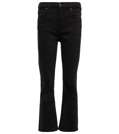 Citizens Of Humanity Isola High Waist Crop Bootcut Jeans In Black