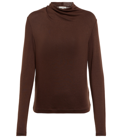 Vince Cowl Neck Long Sleeve Top In Truffle