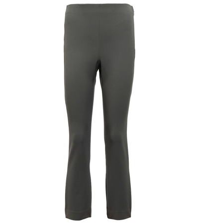 Vince High-rise Cotton-blend Pants In Night Pine