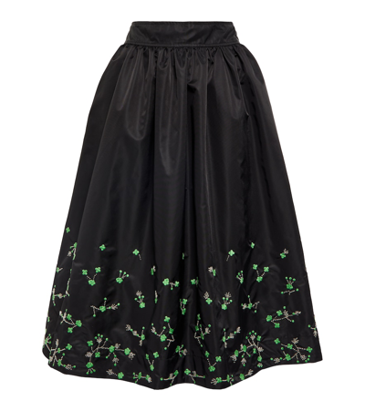 Ganni Beaded Midi Skirt In Black