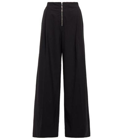Proenza Schouler High-rise Wide-leg Wool-blend Pants In Black