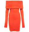 Isabel Marant Aria Off-the-shoulder Brushed-knit Mini Dress In Orange