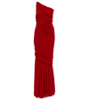 Norma Kamali Diana One-shoulder Fishtail Gown In Red