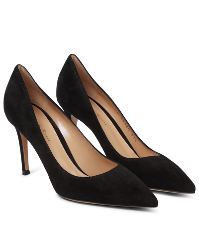 Gianvito Rossi Gianvito 85 Suede Point-toe High-heel Pumps In Black