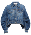 Alexander Mcqueen Cropped Denim Jacket In Medium Was