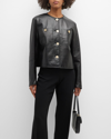 Lafayette 148 Highlands Lambskin Leather Jacket In Black
