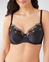 Wacoal Side Note Lace-trim Underwire Bra In Black