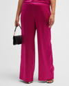 Gabriella Rossetti Sofia Wide-leg Silk Palazzo Pants In Raspberry