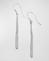 IPPOLITA 50/50 PAVE SQUIGGLE STICK EARRINGS IN STERLING SILVER WITH DIAMONDS