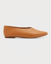 Vince Behati Leather Ballerina Flats In Tan