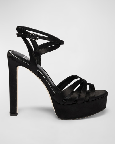 Paige Charlee Sandals In Satin In Black