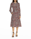 EQUIPMENT THEA ANIMAL-PRINT BUTTON-DOWN MIDI DRESS