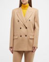 LAFAYETTE 148 DOUBLE-BREASTED CAMEL HAIR BLAZER