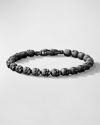 David Yurman Spiritual Beads Skull Bracelet In Silver