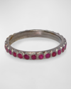 ARMENTA STERLING SILVER AND GARNET STACK BAND RING