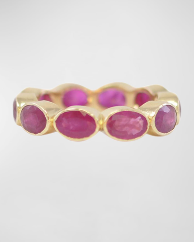 Armenta 18k Yellow Gold Ruby Stack Band In Yg