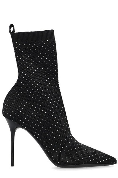 Balmain Skye Stretch-knit Ankle Boots In Black