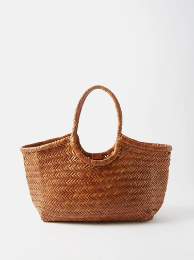 Dragon Diffusion Nantucket Large Woven-leather Basket Bag In Tan