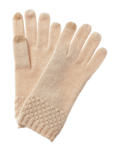 Phenix Honeycomb Detail Cashmere Gloves In Brown