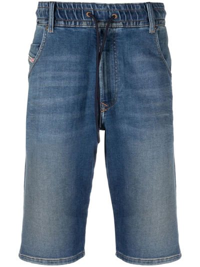 Diesel D-krooshort Joggjeans Shorts In Blue