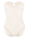 Eres Ruched Cut-out One-piece In Neutrals
