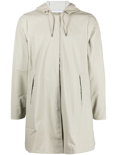 Rains Drawstring-hooded Parka Coat In Neutrals