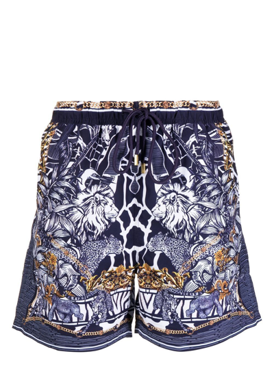 Camilla Graphic-print Elasticated Swim Shorts In Blue