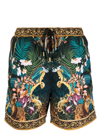 Camilla Graphic-print Elasticated Shorts In Multicolour