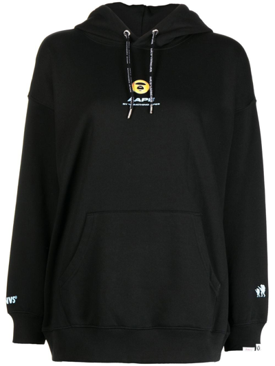 Aape By A Bathing Ape Graphic-print Pullover Hoodie In Black