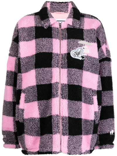 Aape By A Bathing Ape Check-pattern Shirt Jacket In Pink