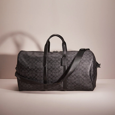 Coach Restored Metropolitan Soft Duffle 52 In Signature Canvas In Black Copper/charcoal