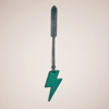 Coach Remade Lightning Bolt Bag Charm In Green Multi
