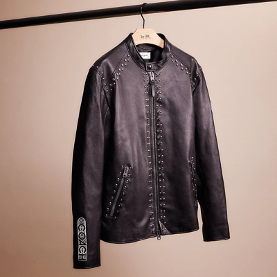 Coach Upcrafted Leather Racer Jacket In Black | ModeSens