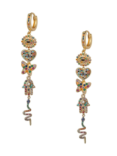 Eye Candy La Women's Andrea 18k Goldplated & Cubic Zirconia Dangle Earrings In Brass