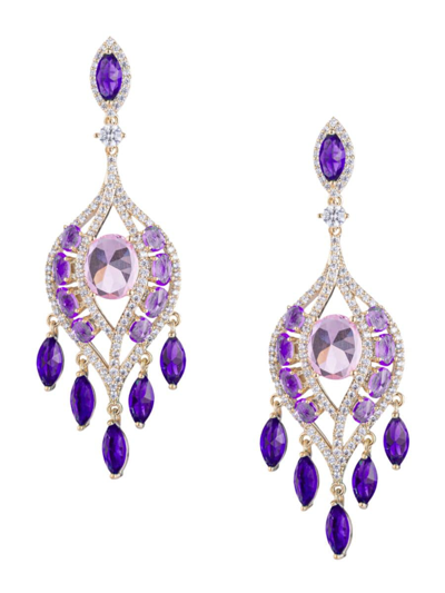 Eye Candy La Women's Lena Goldplated & Cubic Zirconia Drop Earrings In Brass