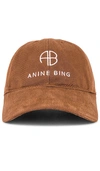 Anine Bing Jeremy Baseball Cap In Brown