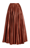 Altuzarra Sif Metallic Pleated Maxi Skirt In Brown