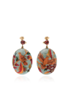 SILVIA FURMANOVICH THE SILK ROAD MARQUETRY 18K YELLOW GOLD AND DIAMOND EARRINGS