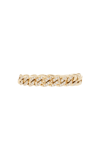 EF COLLECTION DIAMOND MINI CURB 14K GOLD CHAIN RING
