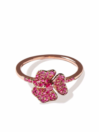 As29 ‘bloom' Pink Sapphire 18k Rose Gold Mini Flower Ring