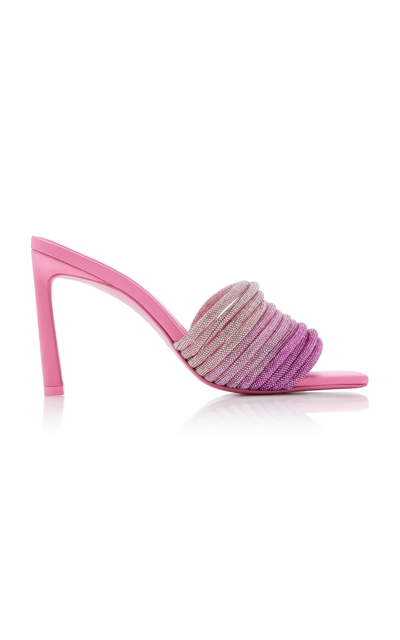 Jonathan Simkhai Women's Lena Multi-strap Crystal Mules In Pink